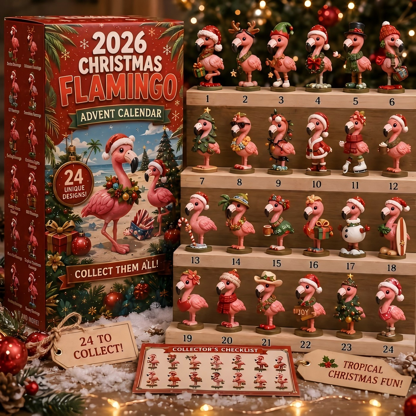 🦩 2026 Christmas Flamingo Advent Calendar – Every Day Brings New Surprises 🎄✨