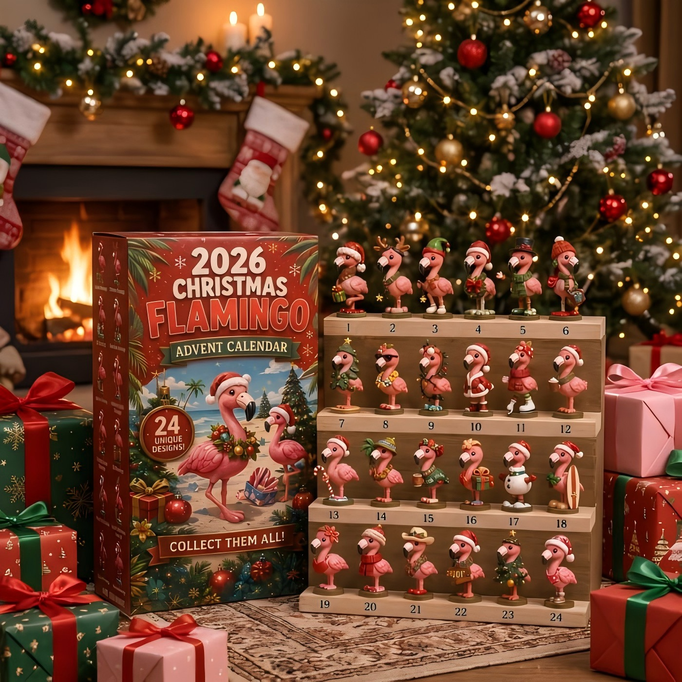 🦩 2026 Christmas Flamingo Advent Calendar – Every Day Brings New Surprises 🎄✨