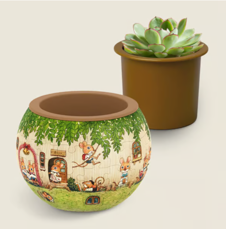 🧩Bird and Flower Puzzle Flowerpot