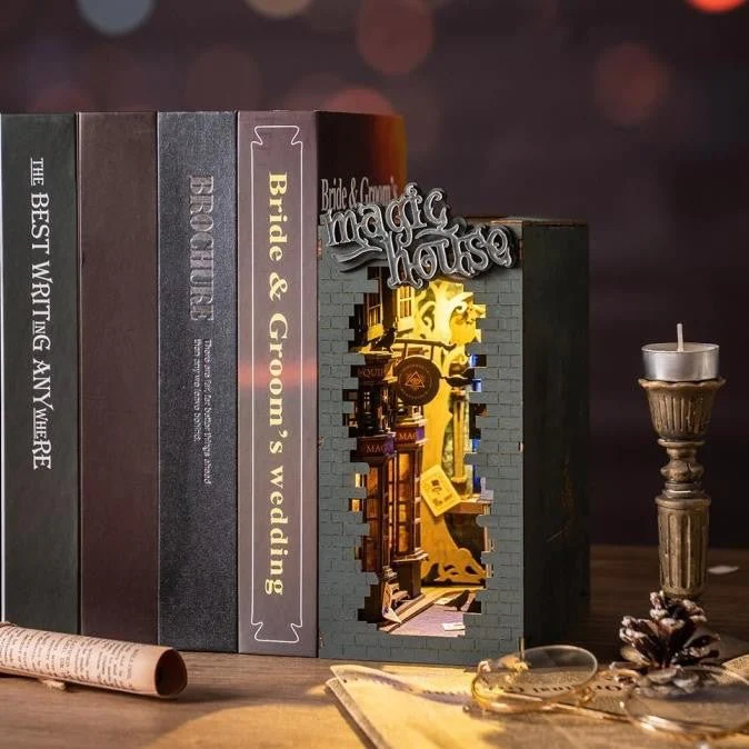 🖐DIY Handmade Wooden Creative Cabin with Lights🏡