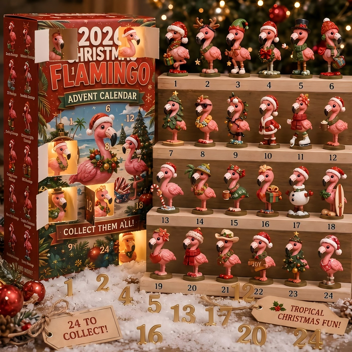 🦩 2026 Christmas Flamingo Advent Calendar – Every Day Brings New Surprises 🎄✨