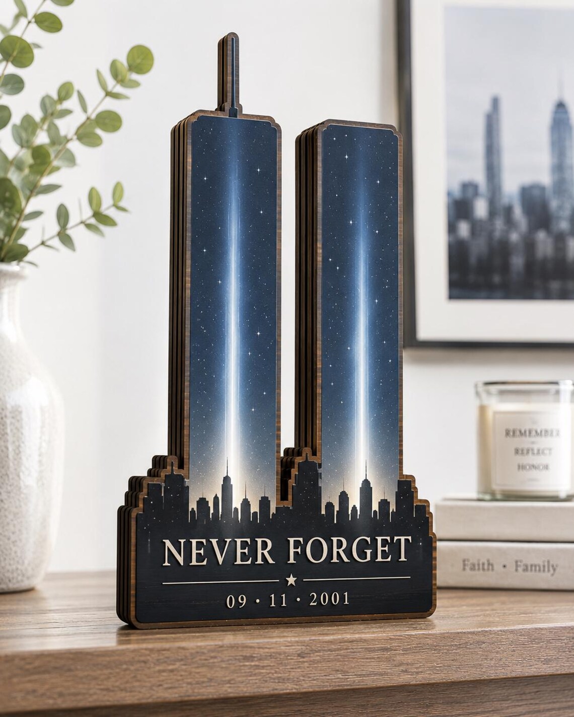 🇺🇸Never Forget 9/11 Memorial Desktop Table Sign✨