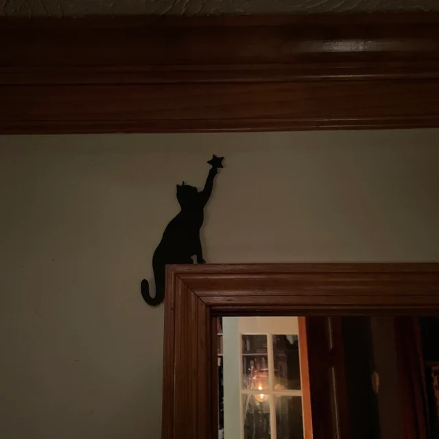 Halloween Black Cat Door Corner Sign Decoration