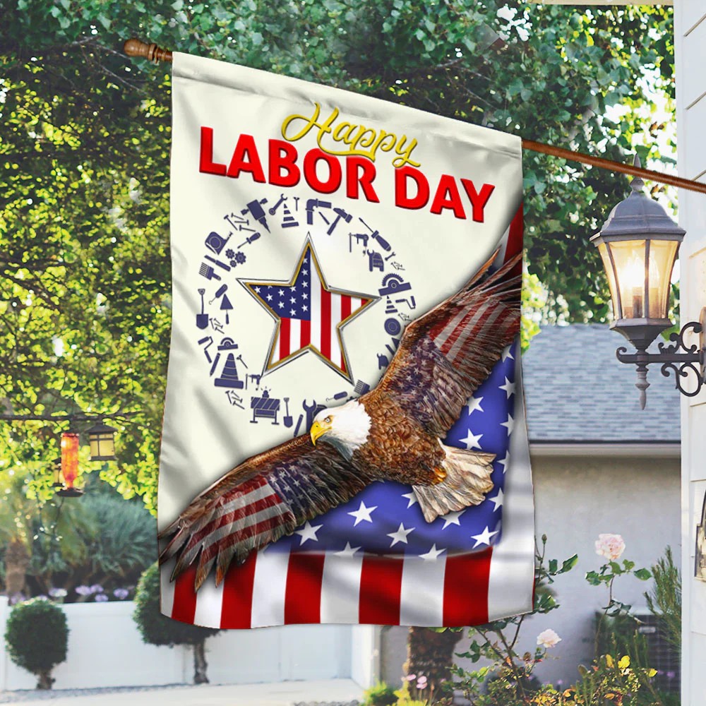 🦅Happy Labor Day Double Sided American Eagle Flag✨