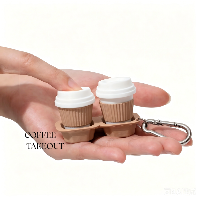 Mini Takeaway Coffee Cup Keychain | Portable Coffee Capsule Storage Holder