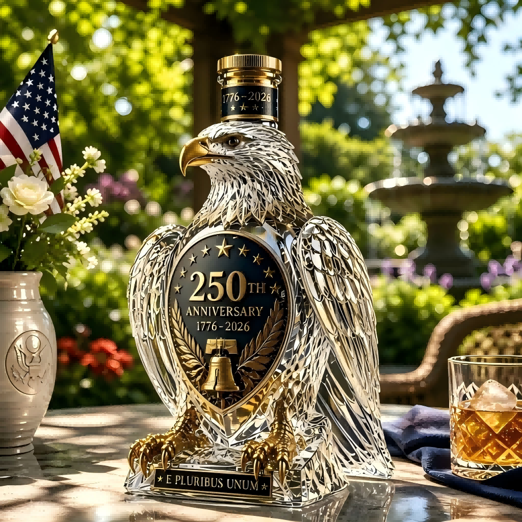 Bald Eagle 250th USA Independence Anniversary Decanter | 350ml Limited Commemorative Crystal Liquor Bottle