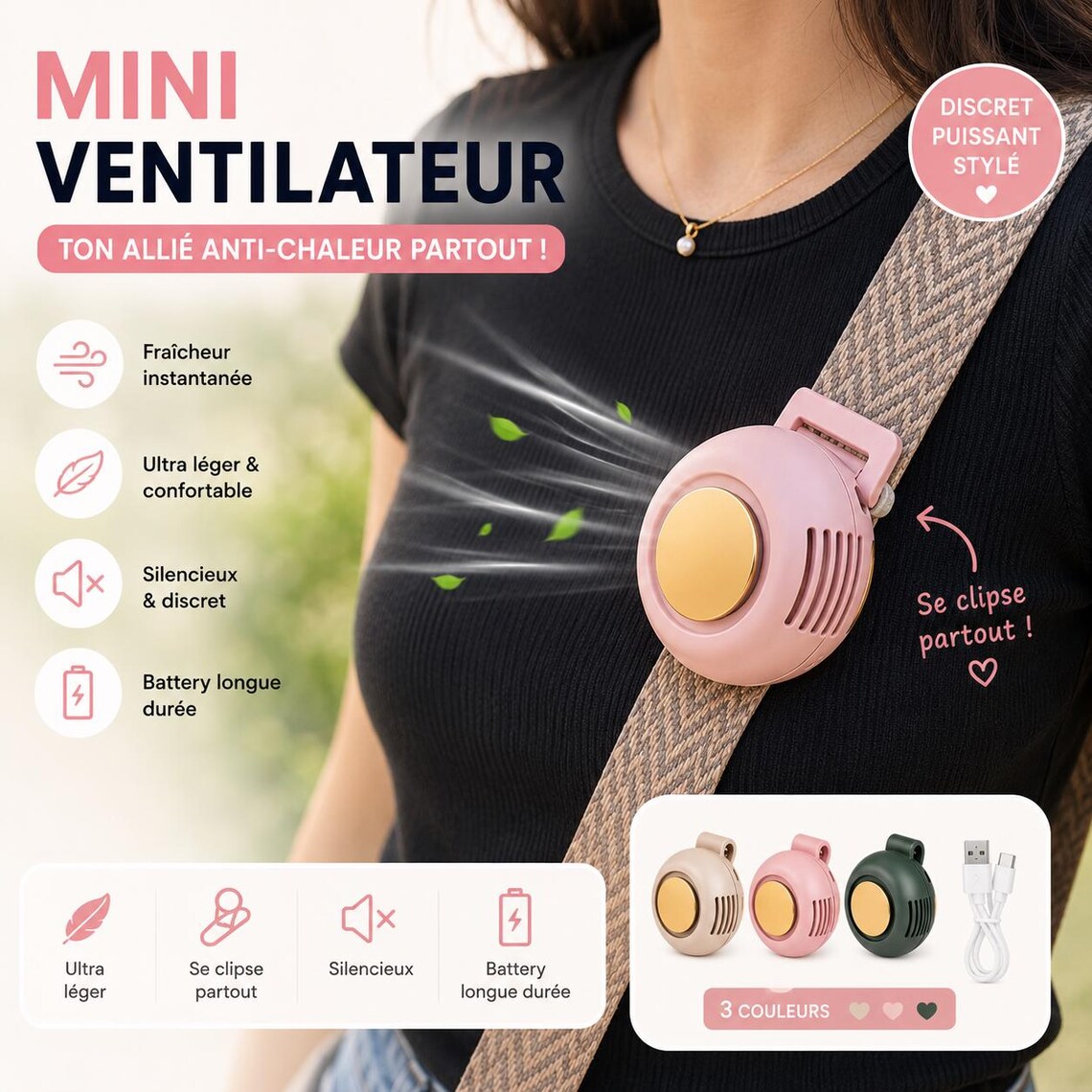 Wearable Cooling Fan For Summer