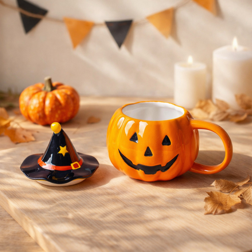 🎃🧙Halloween Pumpkin Witch Hat Ceramic Mug✨