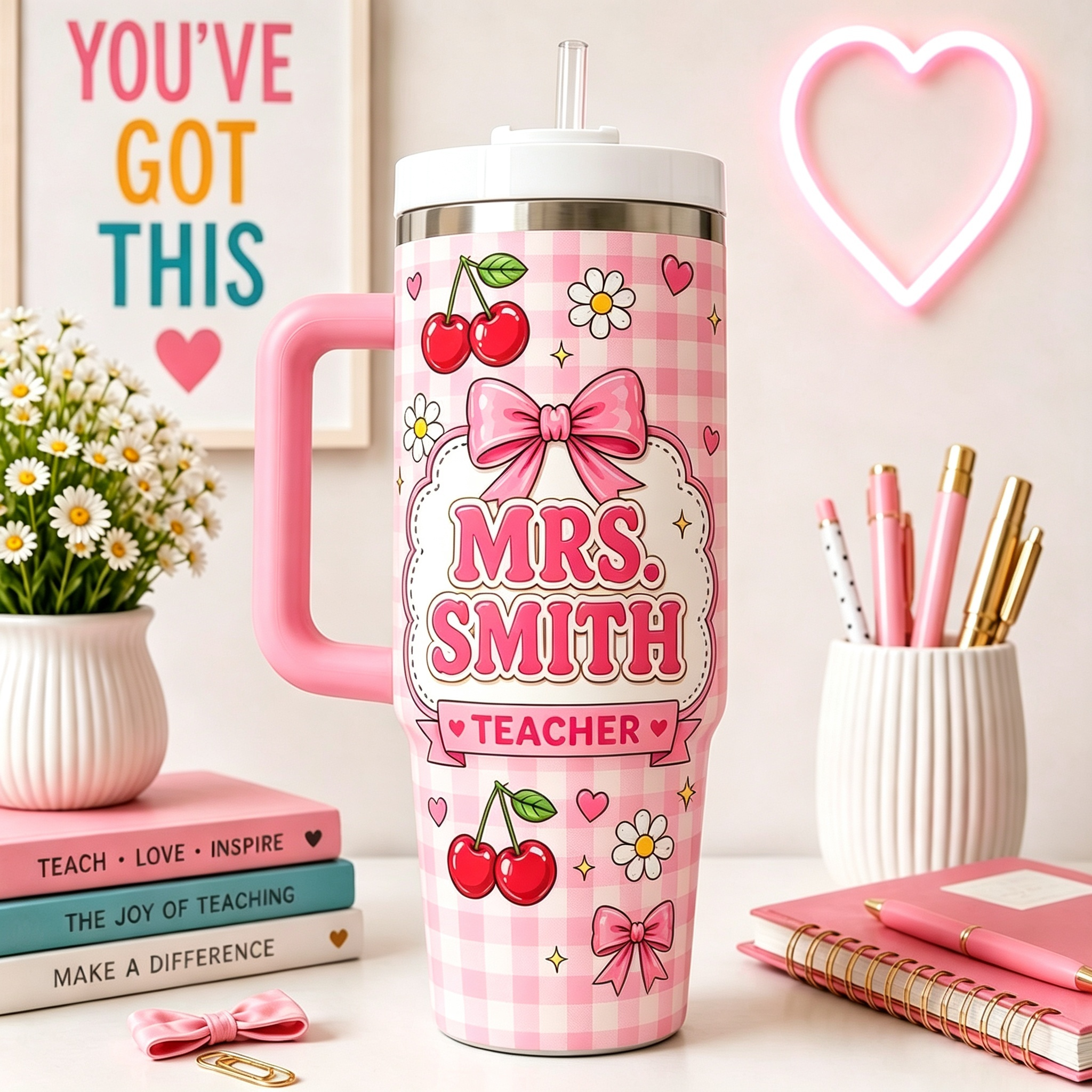 🎀Custom Name Teacher Stainless Steel Tumbler✨