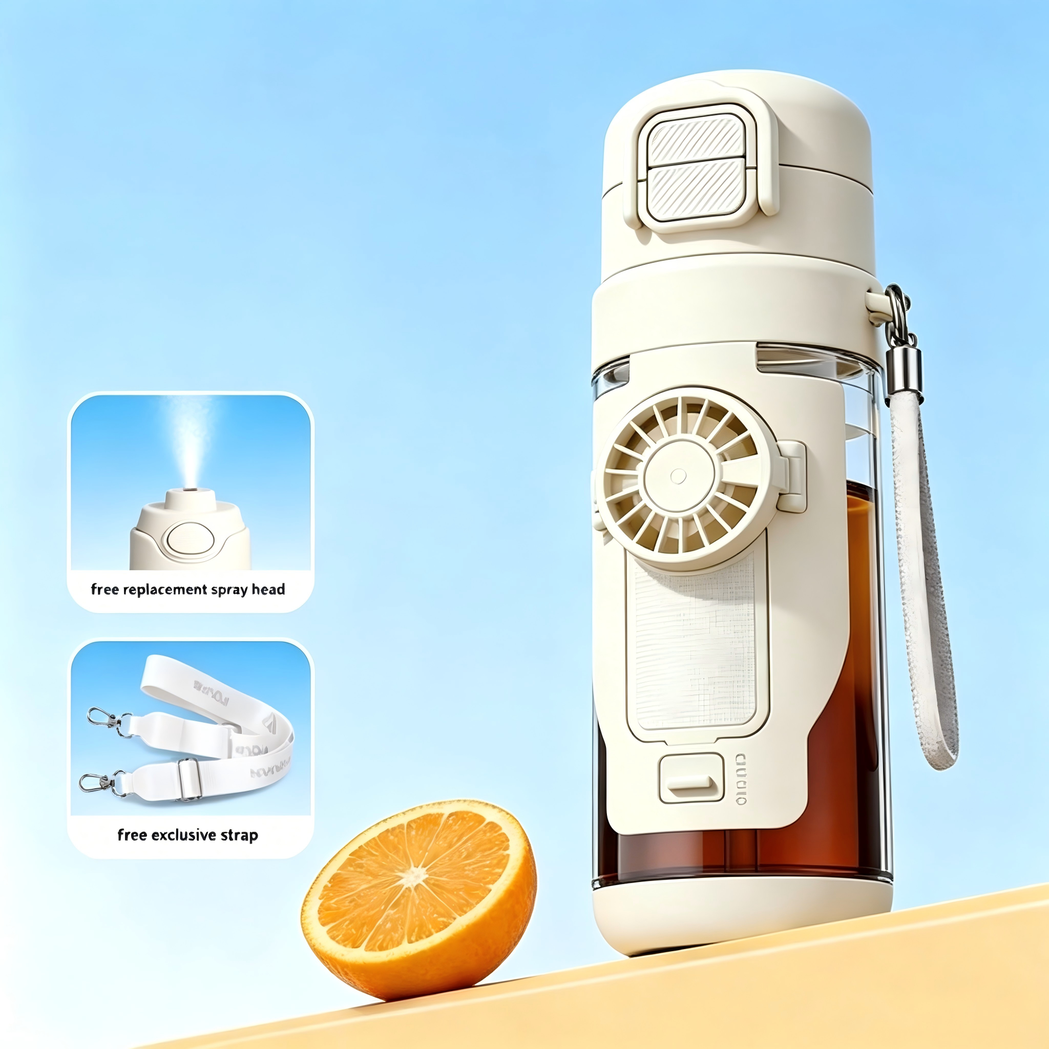3-in-1 Cooling Fan Water Bottle