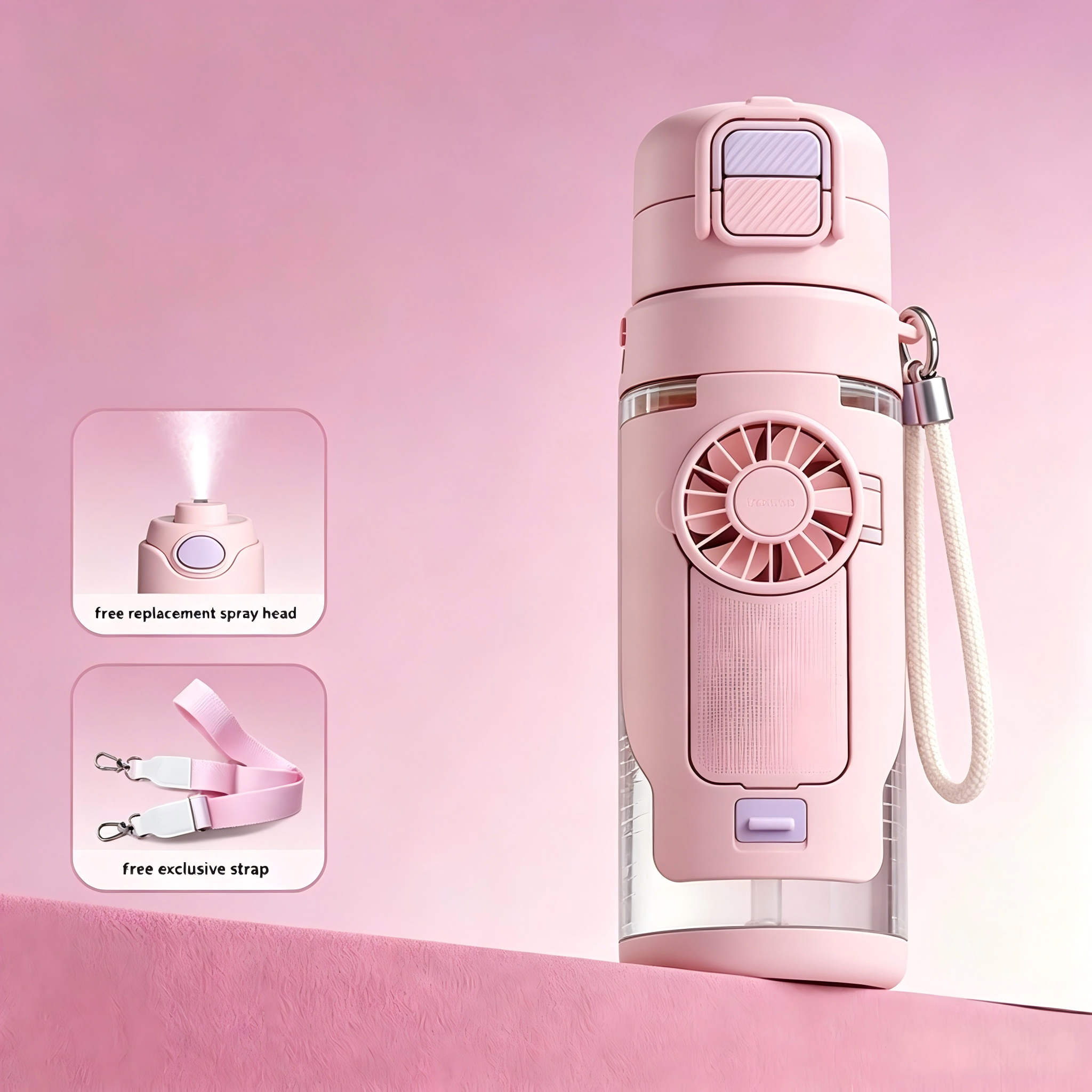 3-in-1 Cooling Fan Water Bottle