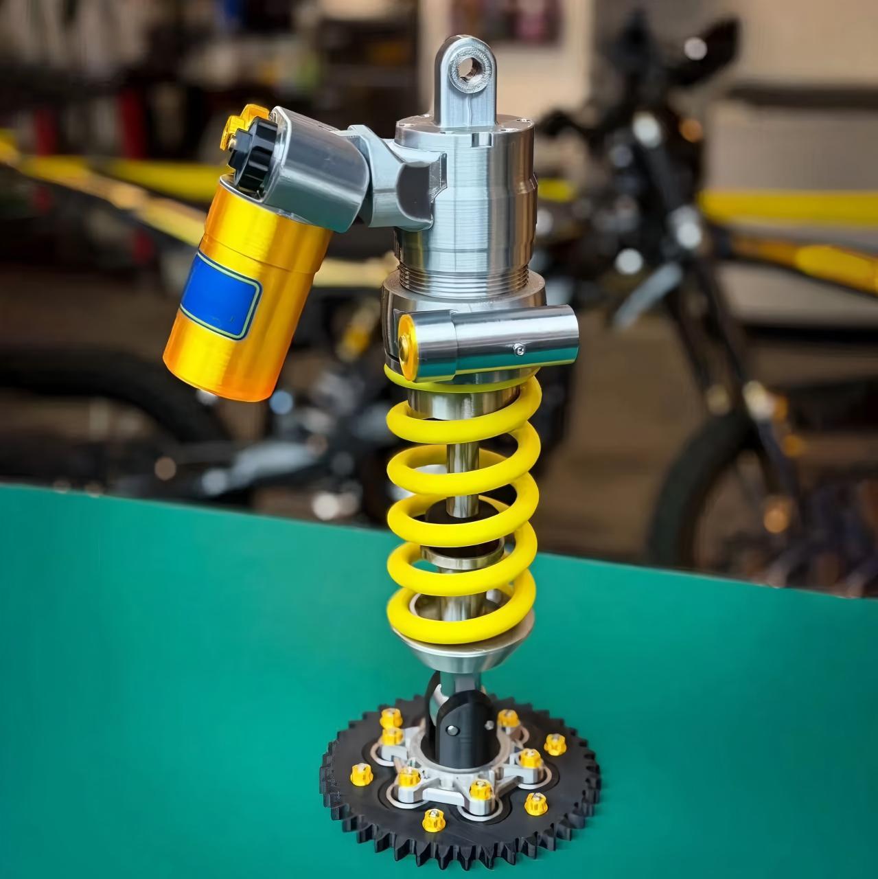 Automotive Shock Absorber Industrial Ambient Desk Lamp | Gear Base Mechanic Themed LED Night Light
