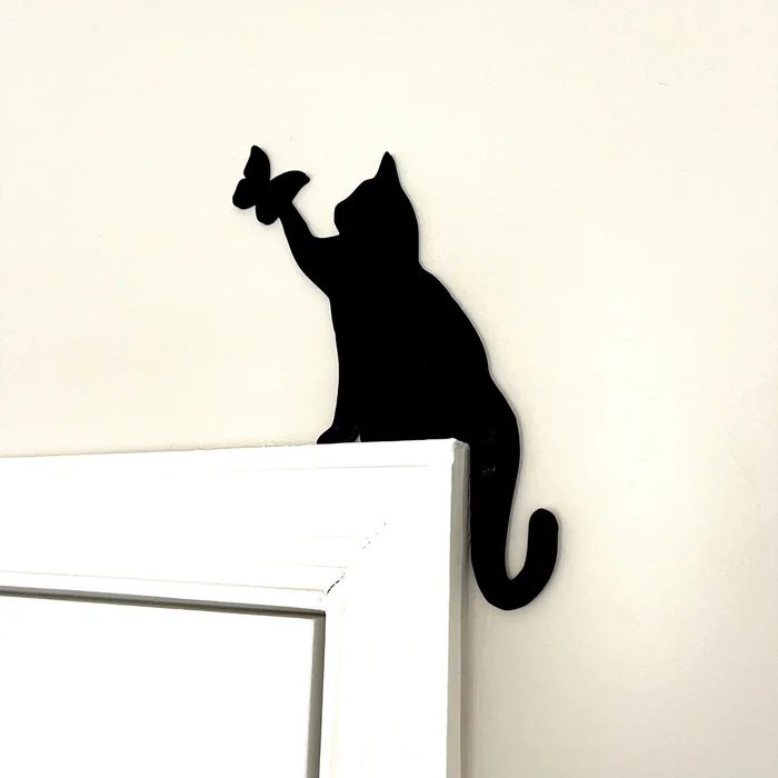 Halloween Black Cat Door Corner Sign Decoration