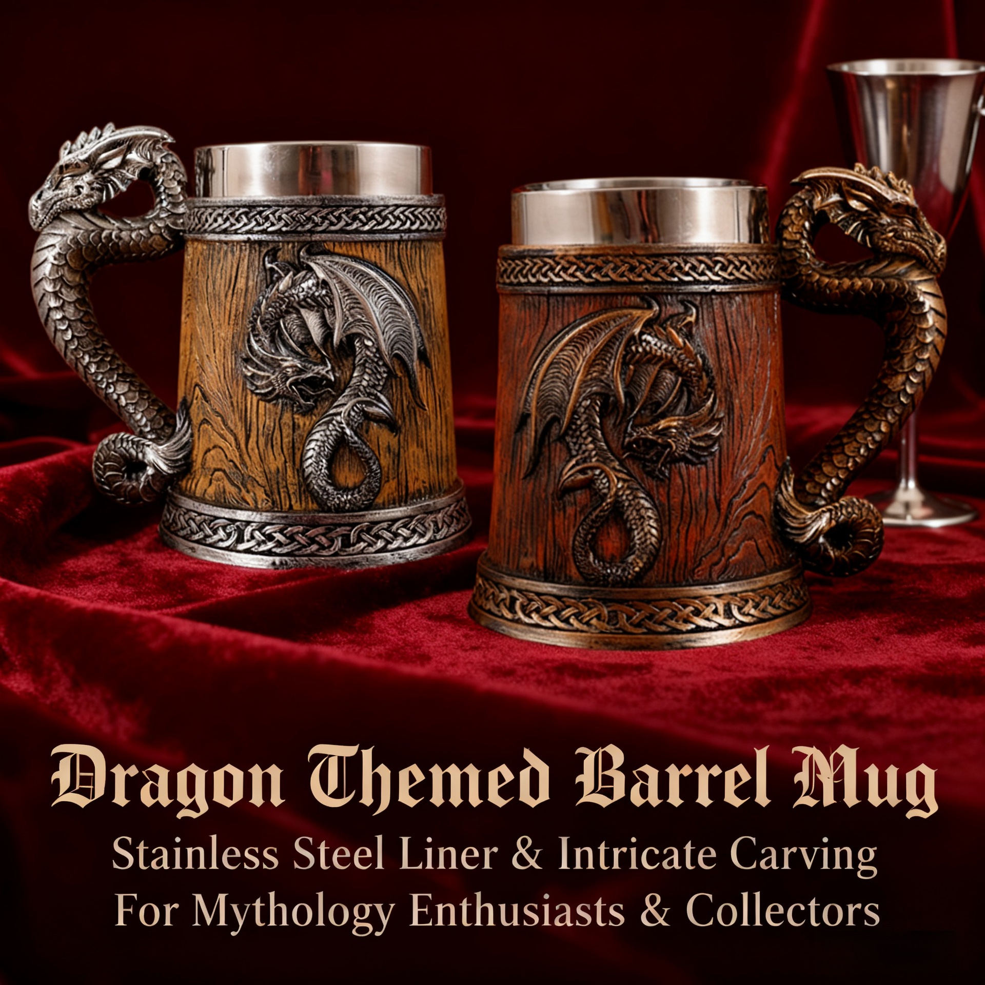 🐉 Dragon Themed Barrel Mug: Forged for Mythology Lovers & Collectors