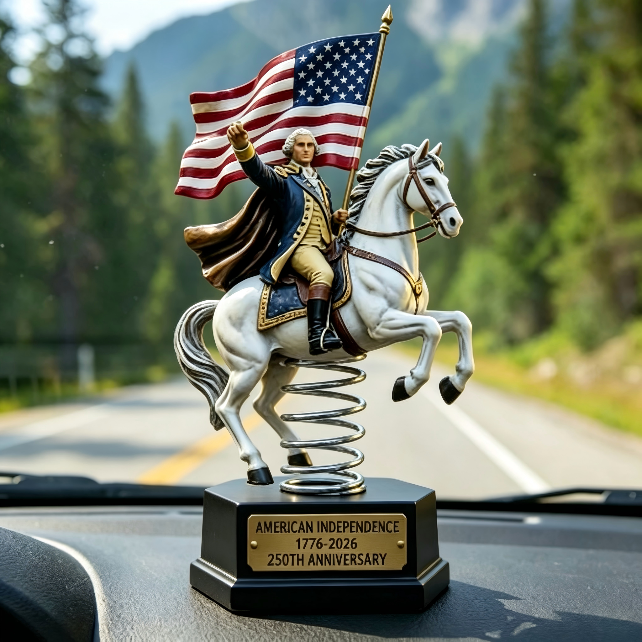 George Washington On Horse | USA 250th Independence Anniversary Bobble Statue