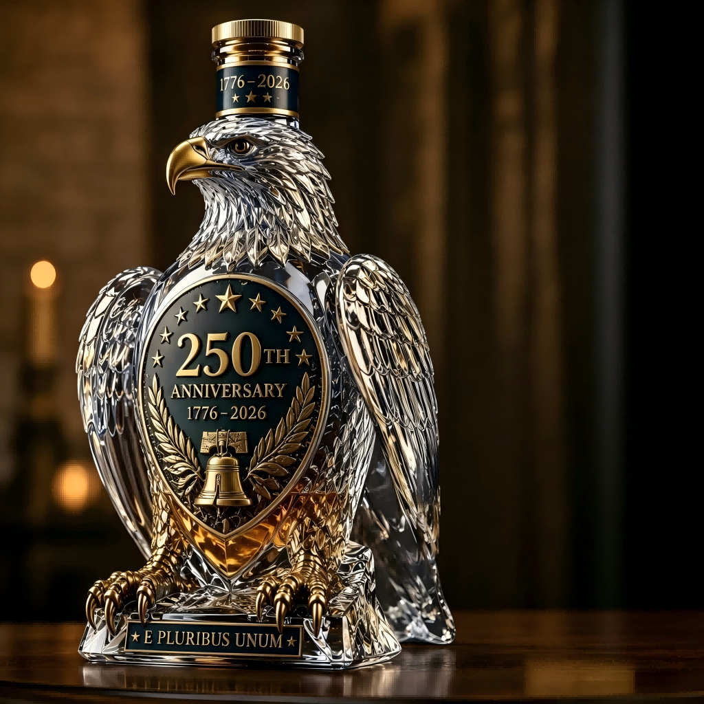 Bald Eagle 250th USA Independence Anniversary Decanter | 350ml Limited Commemorative Crystal Liquor Bottle