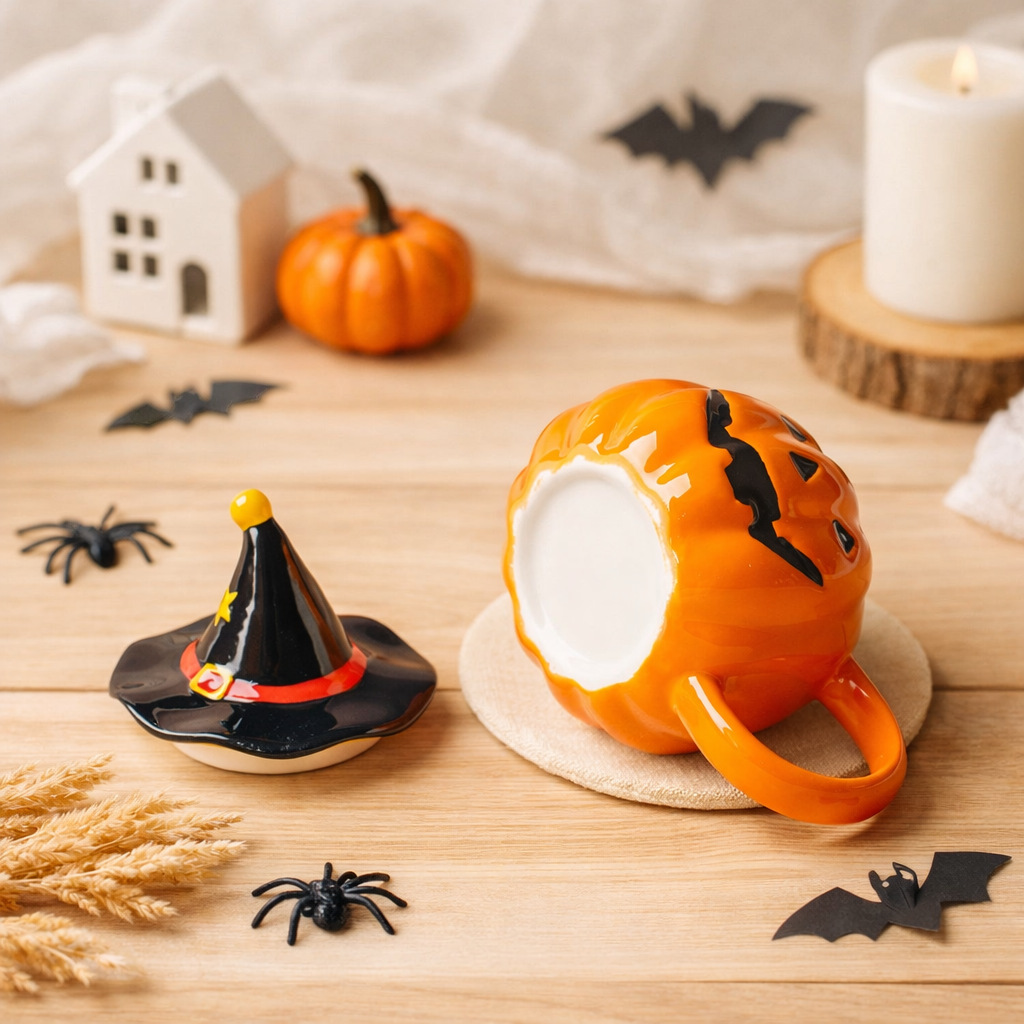 🎃🧙Halloween Pumpkin Witch Hat Ceramic Mug✨