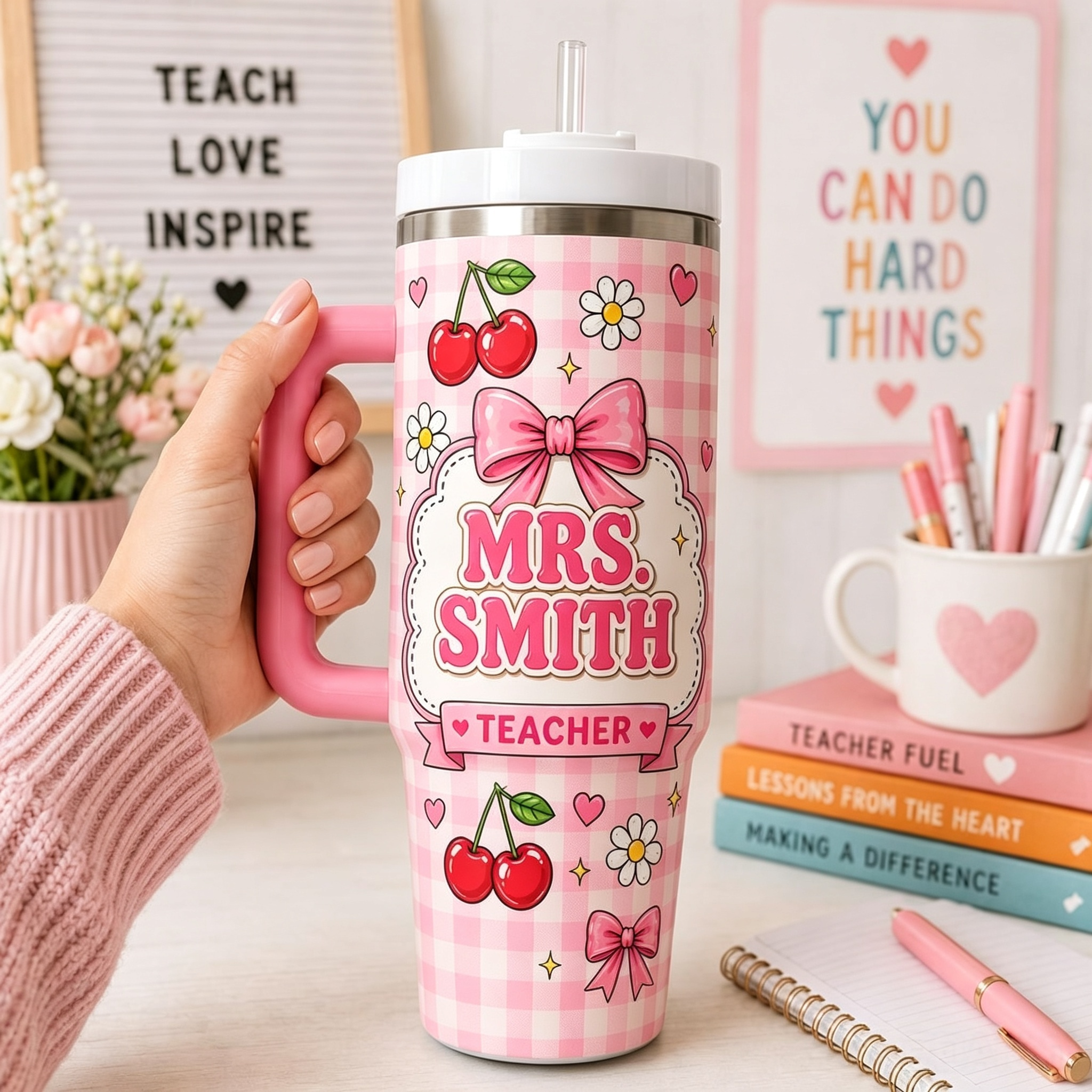 🎀Custom Name Teacher Stainless Steel Tumbler✨