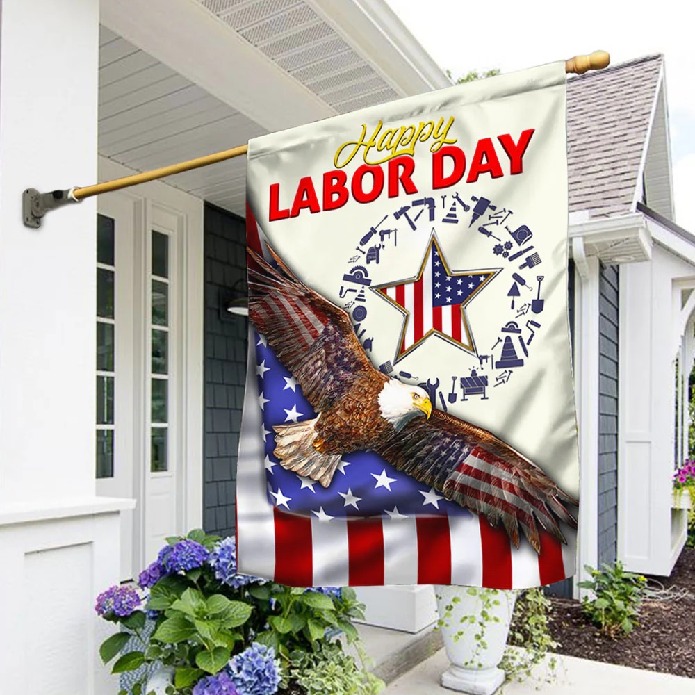 🦅Happy Labor Day Double Sided American Eagle Flag✨