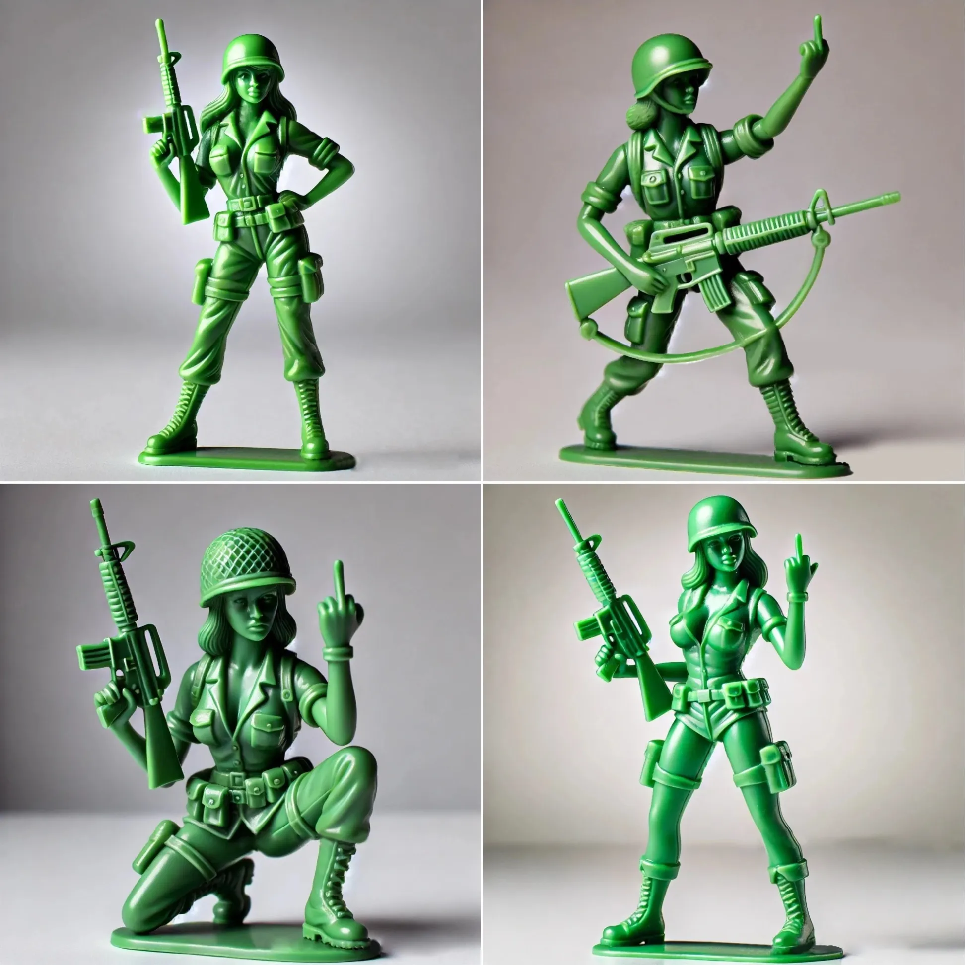 Funny Green Army Woman