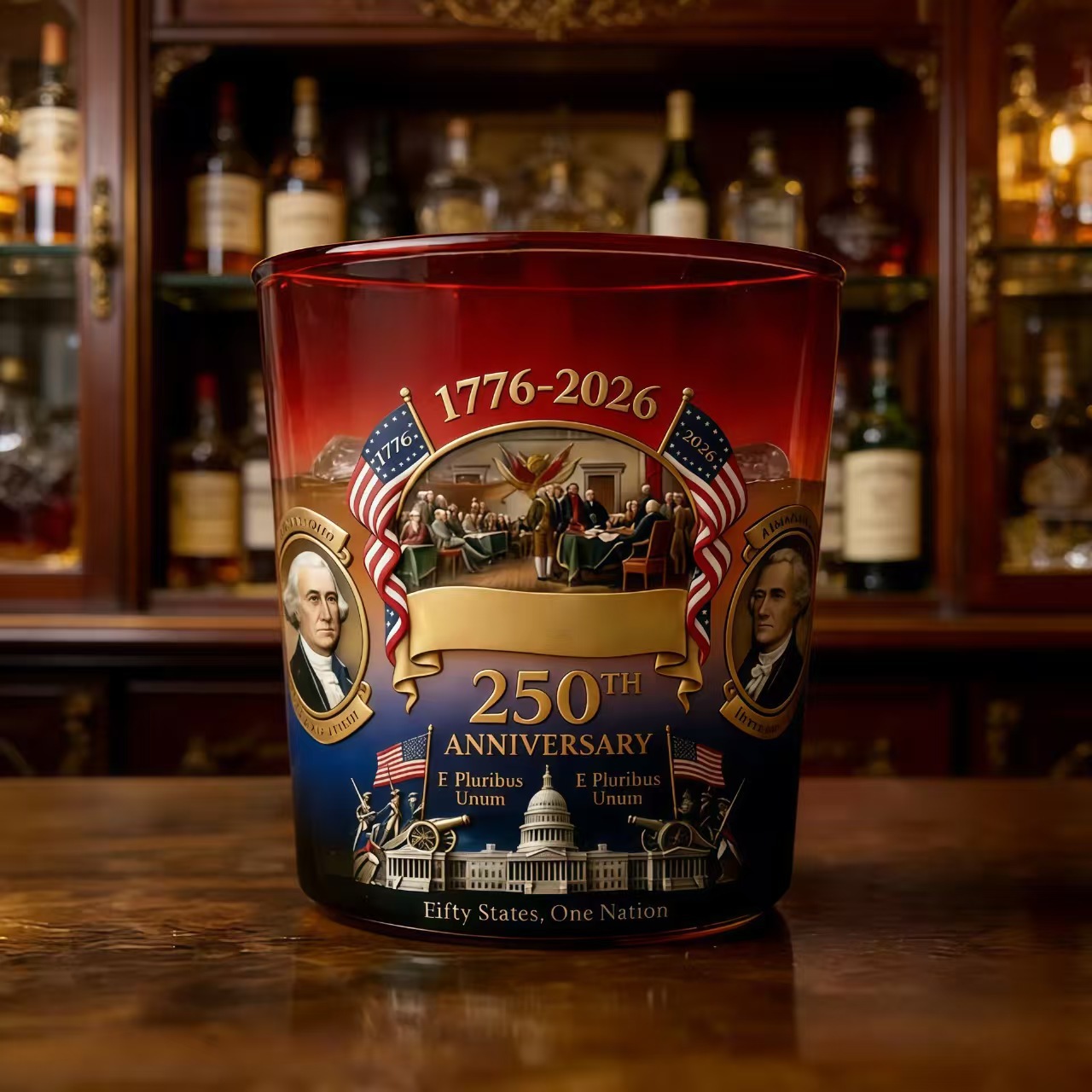 USA 250th Anniversary Commemorative Whiskey Glass