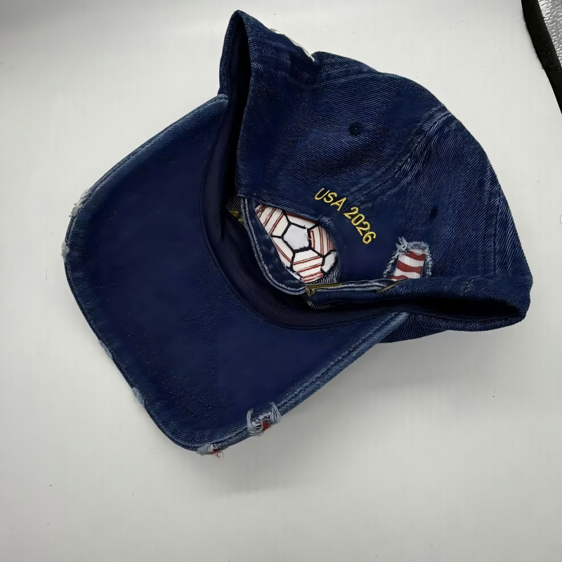 250th US Independence × 2026 World Cup Limited Vintage Denim Baseball Cap