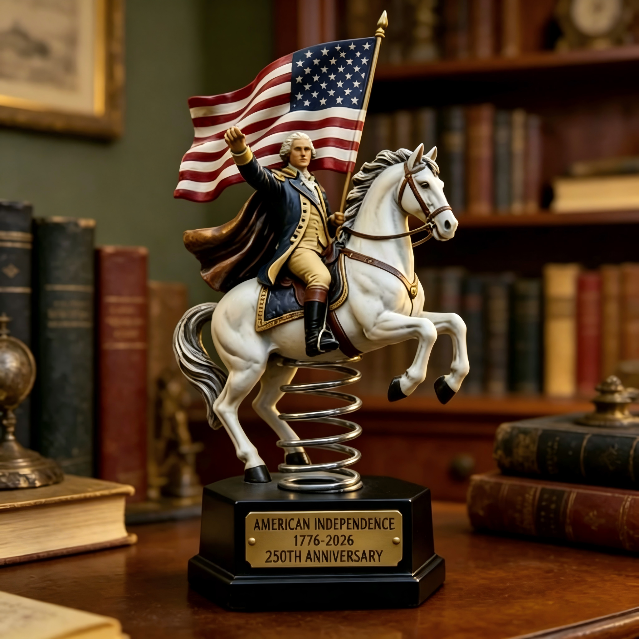 George Washington On Horse | USA 250th Independence Anniversary Bobble Statue