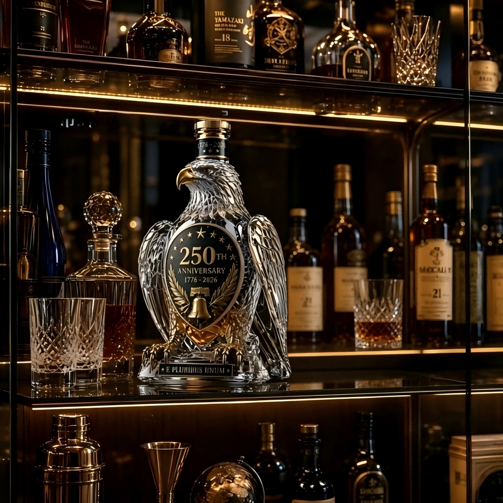 Bald Eagle 250th USA Independence Anniversary Decanter | 350ml Limited Commemorative Crystal Liquor Bottle