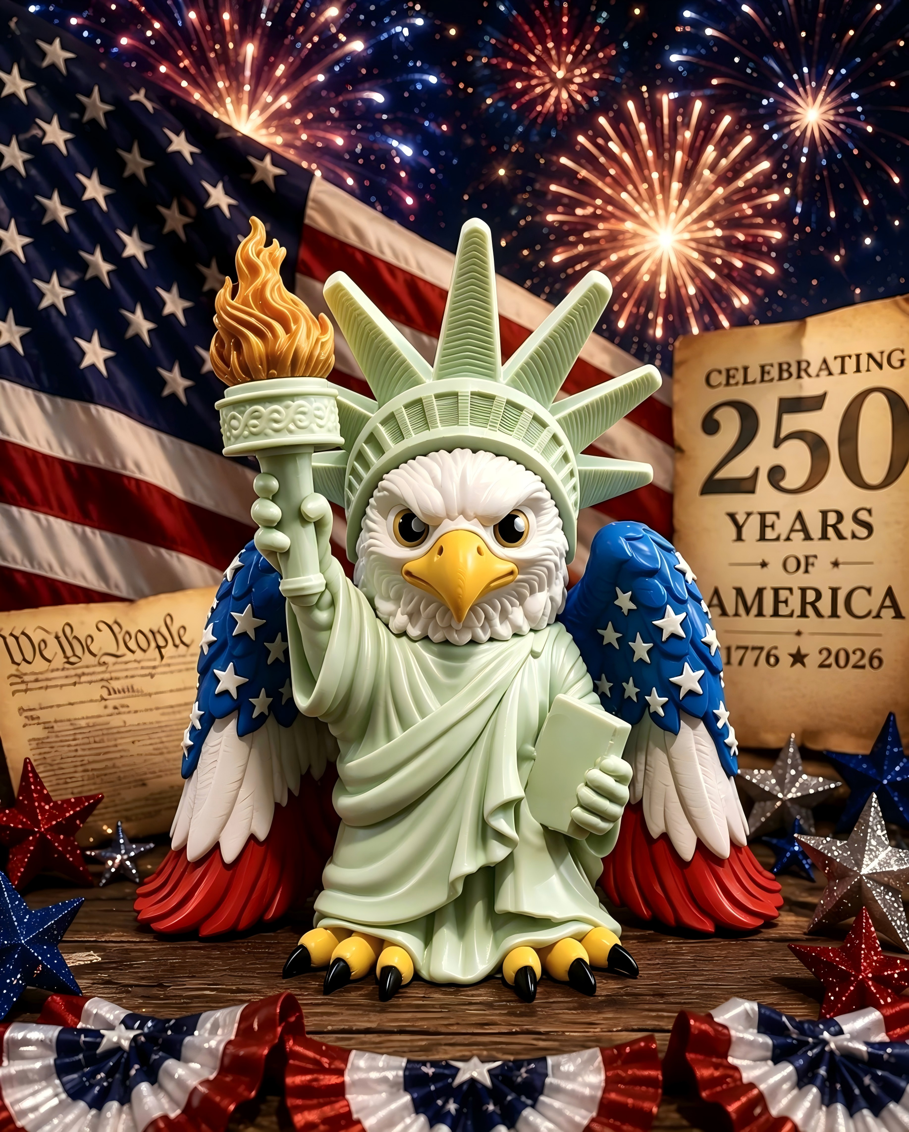 Liberty Eagle Figurine USA 250 Decor