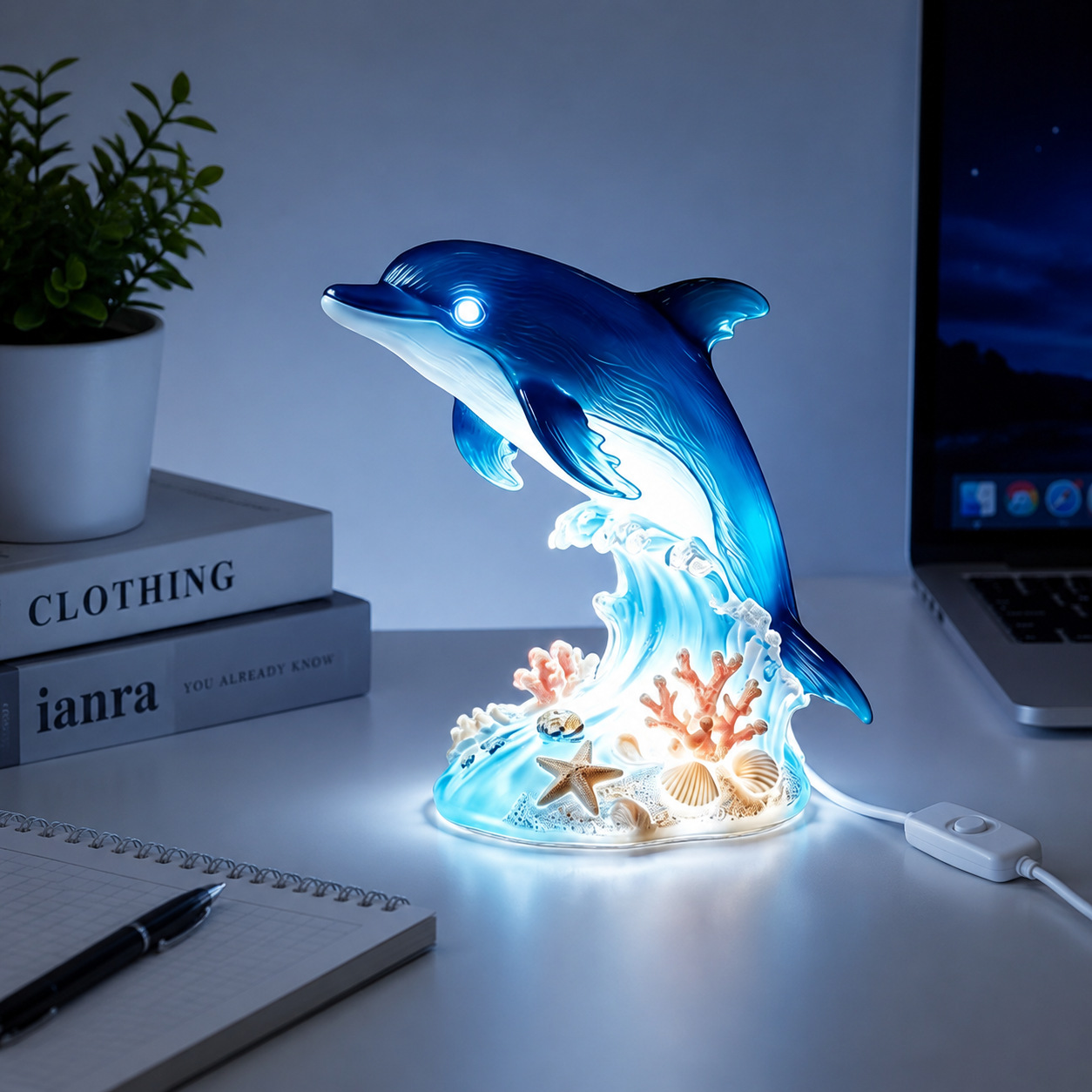 🐬🌊Ocean Wave Dolphin LED Table Lamp✨