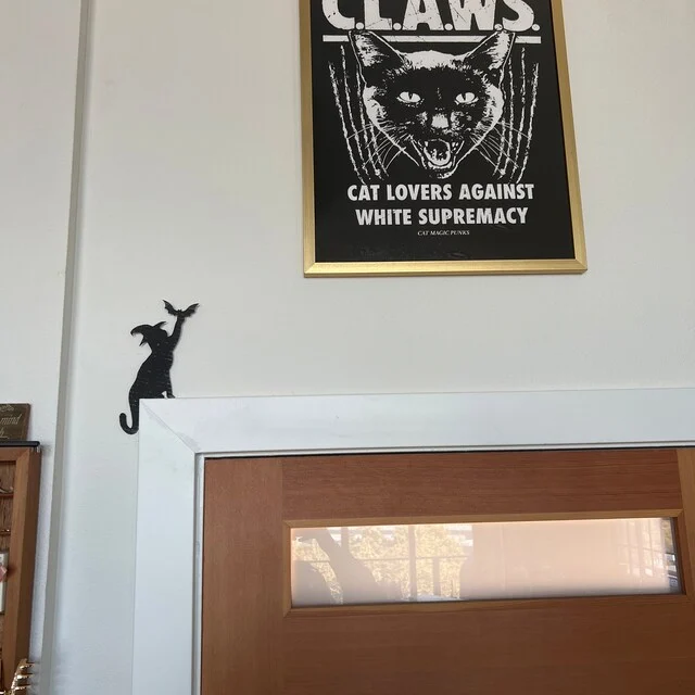 Halloween Black Cat Door Corner Sign Decoration