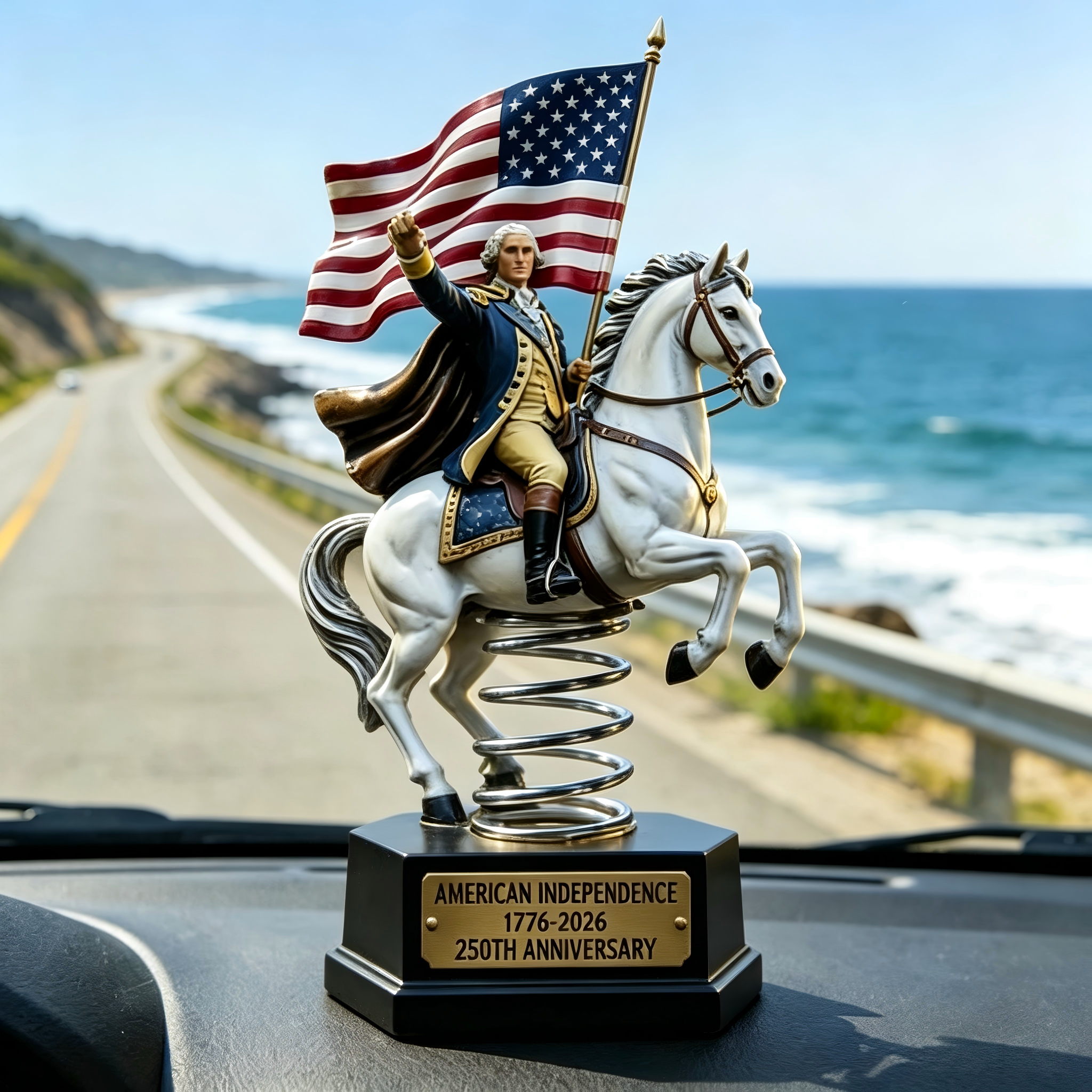 George Washington On Horse | USA 250th Independence Anniversary Bobble Statue