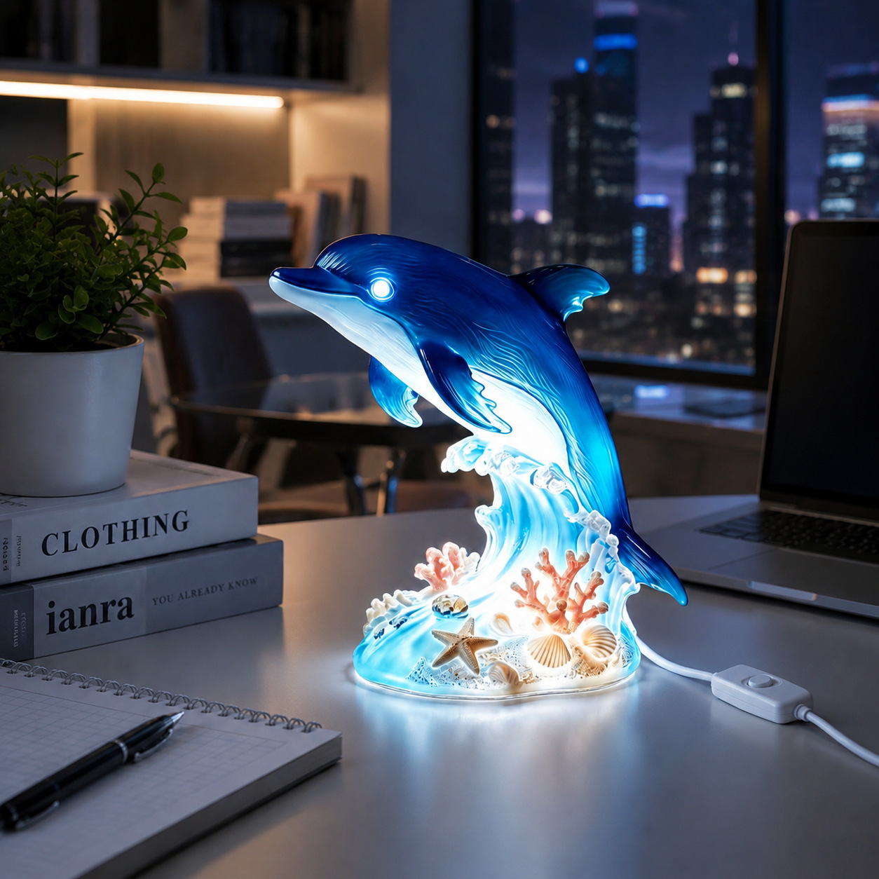 🐬🌊Ocean Wave Dolphin LED Table Lamp✨