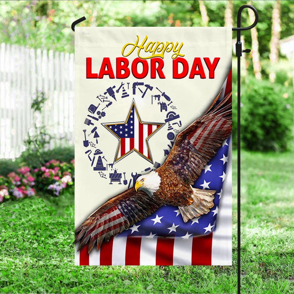 🦅Happy Labor Day Double Sided American Eagle Flag✨