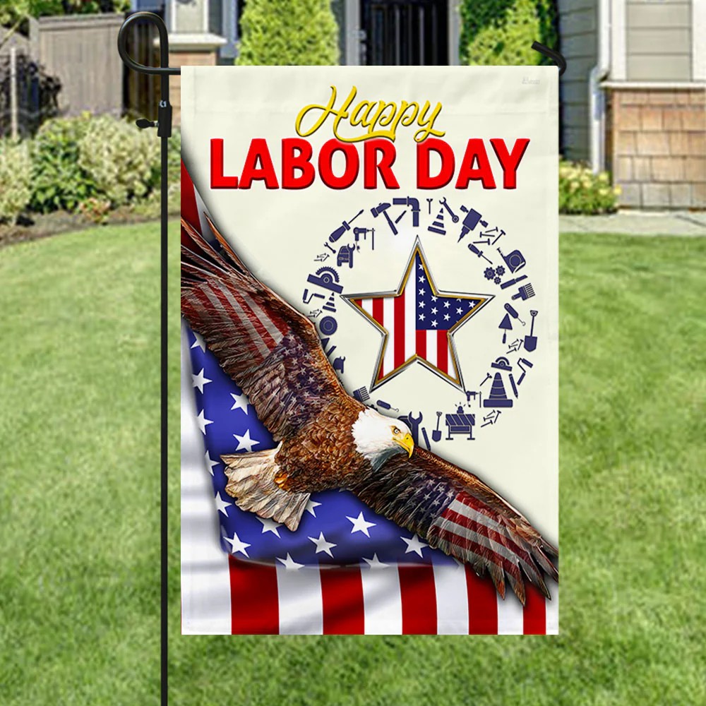 🦅Happy Labor Day Double Sided American Eagle Flag✨
