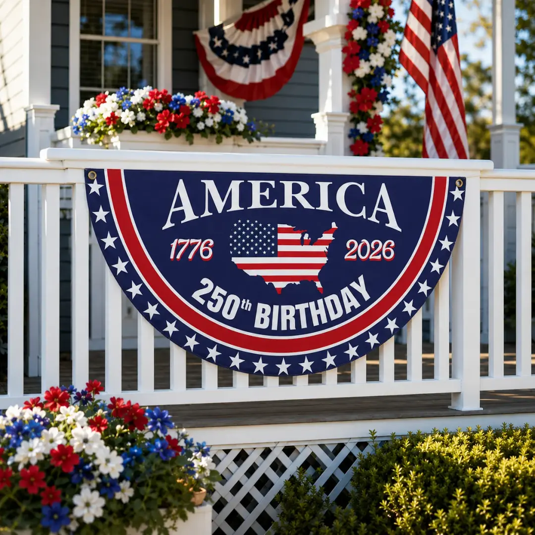 America 250th Birthday Semicircular Flag