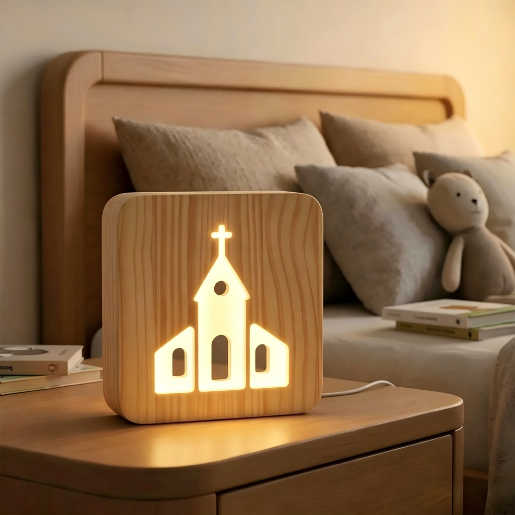 Personalized Wooden Night Light , Gift for Daughter, Baby Shower Gift, Baby Girl Birthday Gift, LED Night Light, Nursery Decor Gift