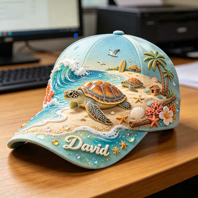 🐢Personalized Tropical Sea Turtle Baseball Cap✨