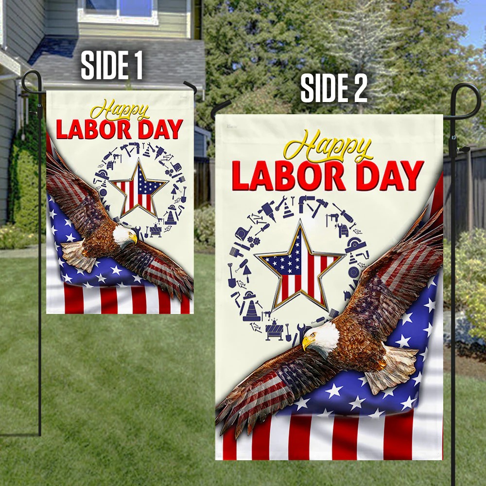 🦅Happy Labor Day Double Sided American Eagle Flag✨