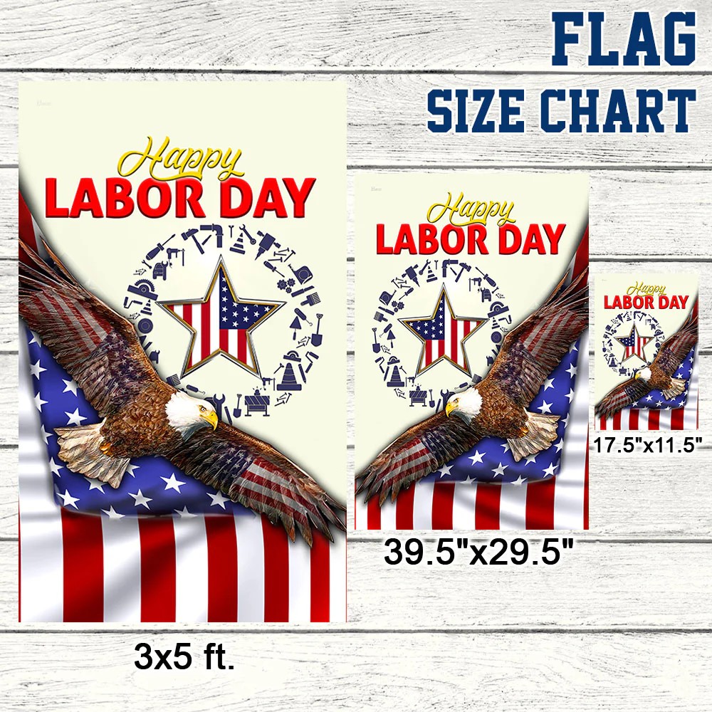 🦅Happy Labor Day Double Sided American Eagle Flag✨