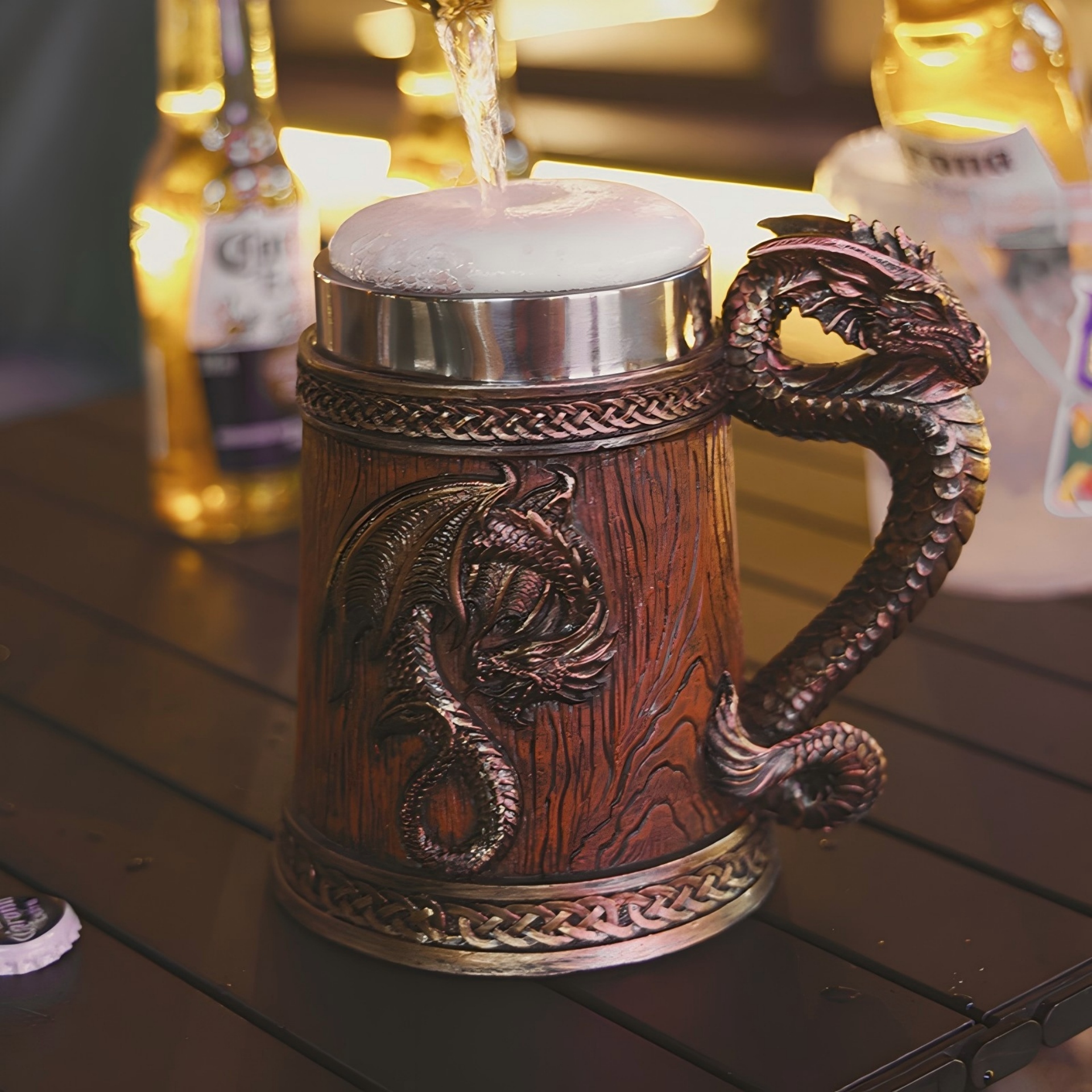 🐉 Dragon Themed Barrel Mug: Forged for Mythology Lovers & Collectors