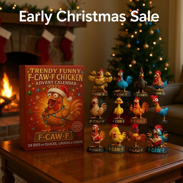 Trendy Funny F - Caw - F Chicken Advent Calendar 2025 🐔🎄