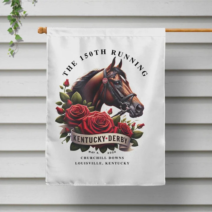 🐎The 150th Running Garden Flag🏁Commemorative Racing Banner