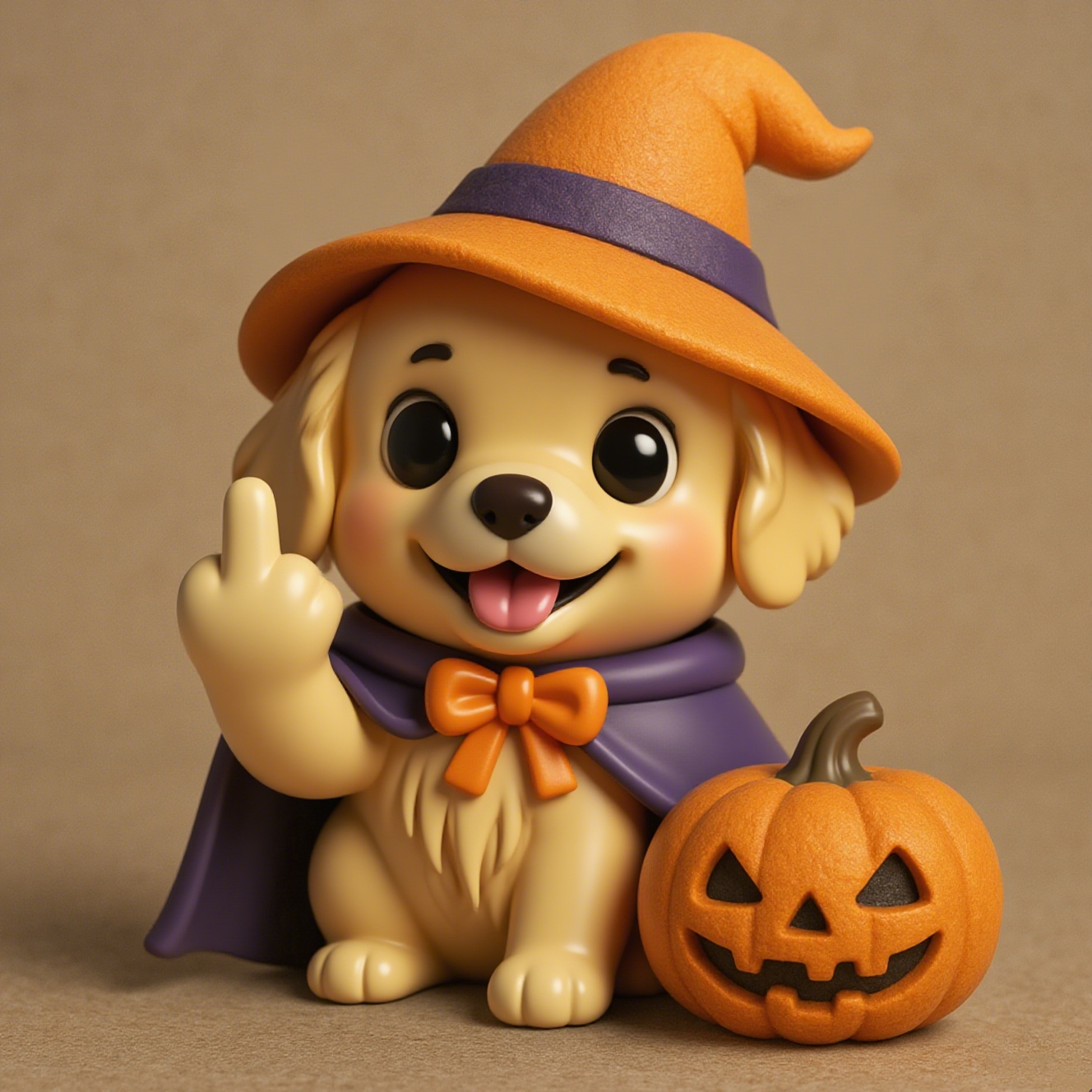 Middle Finger Halloween dog Figure
