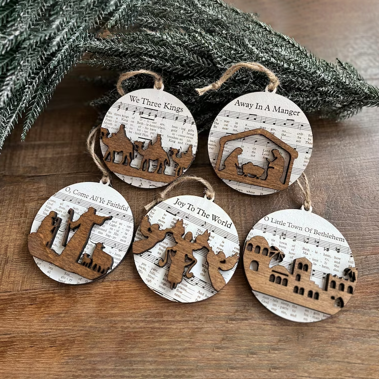 Music Sheet Nativity Ornament