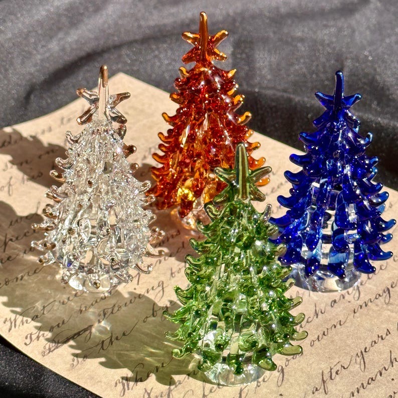 🎄Handmade Stained Glass Christmas Trees
