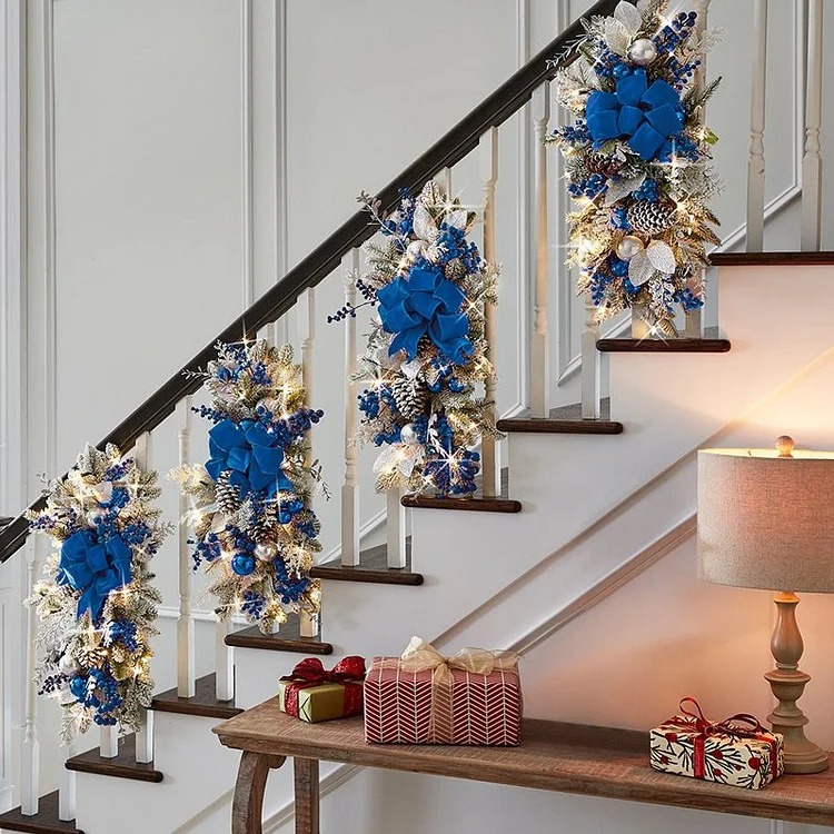 🎄CHRISTMAS PRE-SALE 49% OFF -The Cordless Prelit Stairway Swag Trim