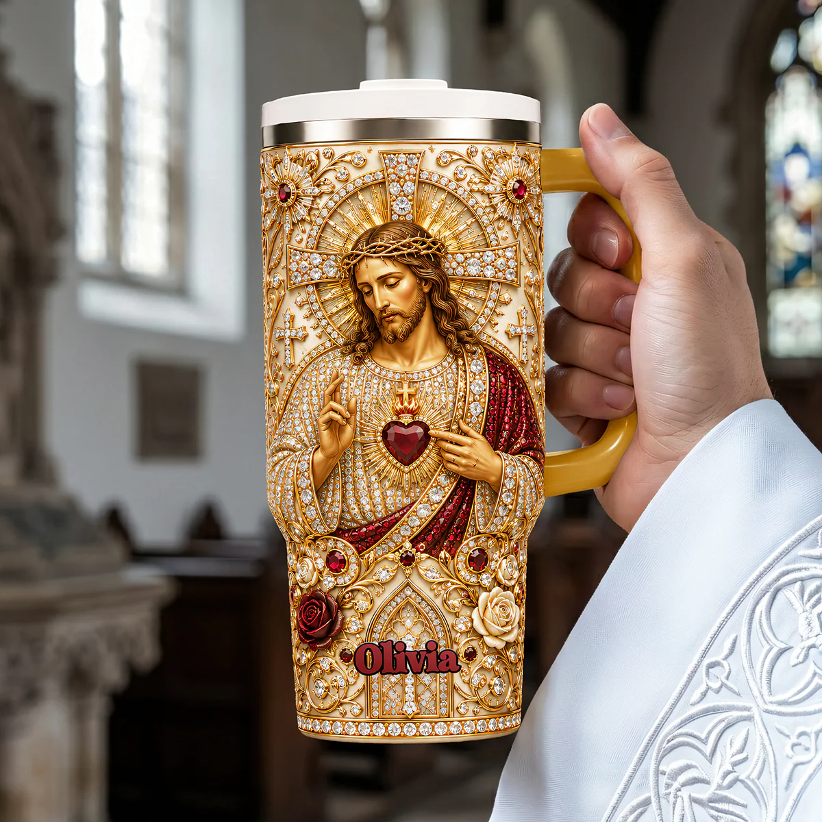 🙏Personalized Christian Religious 40oz Handle Tumbler | 3 Styles Available✨