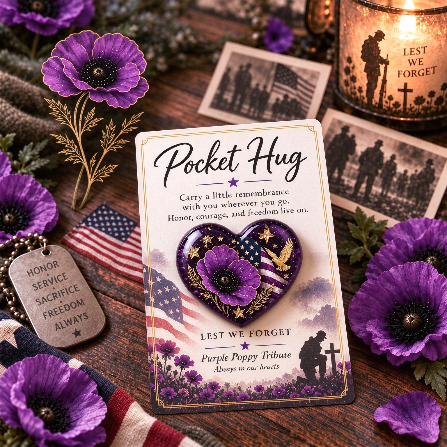 🌸 Pocket Hug™ Remembrance – A Little Keepsake of Love, Honor & Memories ❤️