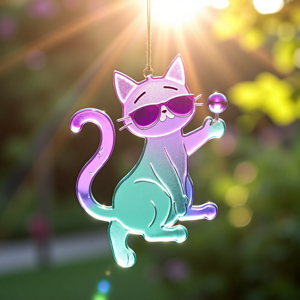 😼🌈Colorful Cat Suncatcher
